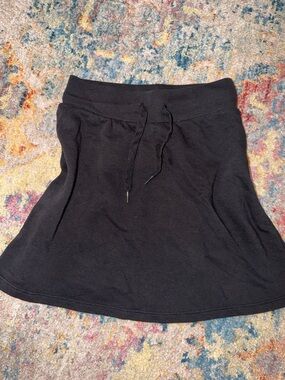 H&M Black Circle Skater Skirt with Drawstring Waist